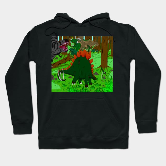 Jurassic Ruckus Hoodie by TopsyTriceratops